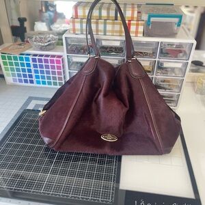 Elegant Burgundy Leather Tote Bag